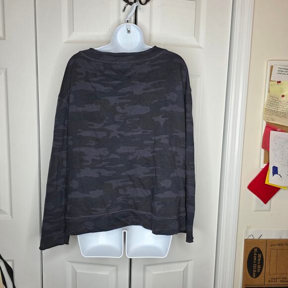 Sanctuary by Anthropologie Navy Camo Lace Up Sweatshirt Sz XL - Picture 3 of 8